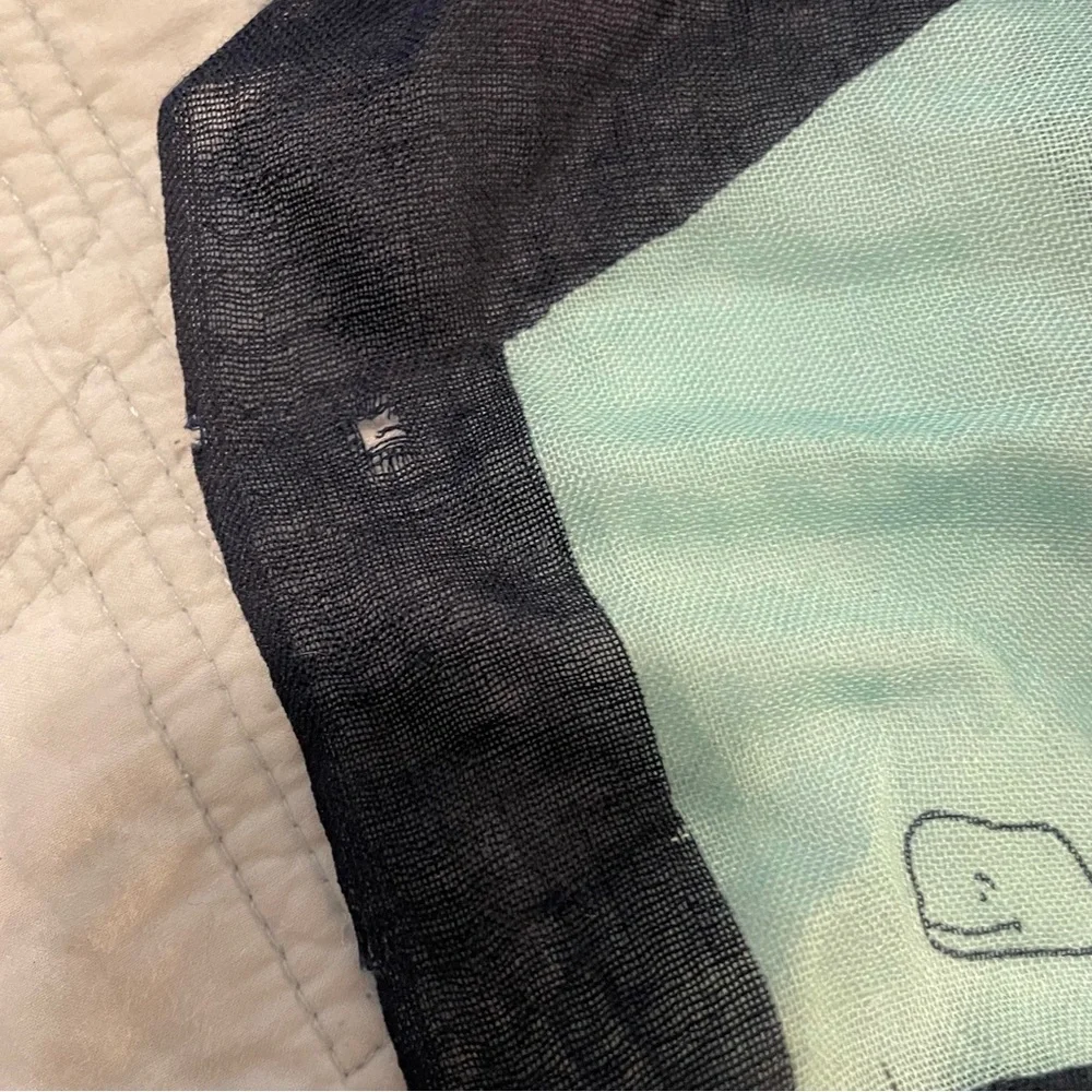 VV vineyard vines Striped Tassel Scarf in Mint, Navy & Cream